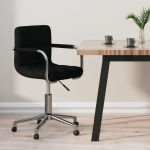 Scaun de birou pivotant, negru, material textil GartenMobel Dekor