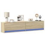 Dulap TV de perete cu lumini LED, stejar sonoma, 180x31x38 cm GartenMobel Dekor