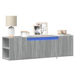 Comodă TV de perete cu lumini LED, gri sonoma, 135x31x39,5 cm GartenMobel Dekor