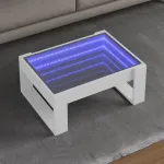 Măsuță de cafea cu LED infinity, alb, 70x53x30 cm GartenMobel Dekor