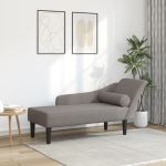 Șezlong cu perne, gri taupe, material textil GartenMobel Dekor