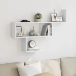 Raft de perete, alb, 100x15x70 cm, lemn prelucrat GartenMobel Dekor