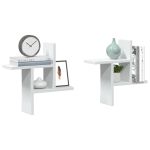 Rafturi de perete, 2 buc., alb, 38x12x38 cm, lemn prelucrat GartenMobel Dekor