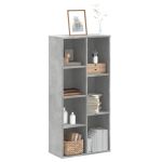 Bibliotecă, gri beton, 50x25x105 cm, lemn compozit GartenMobel Dekor