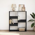 Bibliotecă/Separator cameră, negru, 100x33x115 cm GartenMobel Dekor