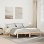 Cadru pat foarte lung fără saltea, 160x220 cm, lemn masiv pin GartenMobel Dekor