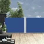Copertină laterală retractabilă, albastru, 120 x 1000 cm GartenMobel Dekor