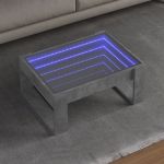 Măsuță de cafea cu LED infinity, gri beton, 70x53x30 cm GartenMobel Dekor