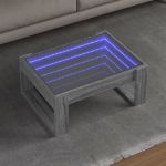 Măsuță de cafea cu LED infinity, gri sonoma, 70x53x30 cm GartenMobel Dekor
