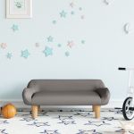 Canapea pentru copii, gri taupe, 70x40x24 cm, material textil GartenMobel Dekor