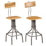 Scaune de bar, 2 buc., lemn masiv de tec reciclat GartenMobel Dekor