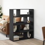 Bibliotecă, negru, 100x33x125,5 cm, lemn prelucrat GartenMobel Dekor