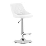 Scaun de bucatarie/bar, Artool, Kast, rotativ, piele ecologica, alb si argintiu, 45.5x48.5x85-105 cm GartenVIP DiyLine