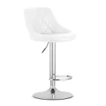 Scaun de bucatarie/bar, Artool, Kast, rotativ, piele ecologica, alb si argintiu, 45.5x48.5x85-105 cm GartenVIP DiyLine