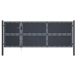 Poartă de grădină, antracit, 350 x 125 cm, oțel GartenMobel Dekor