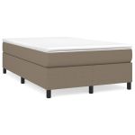 Pat box spring cu saltea, taupe, 120x190 cm material textil GartenMobel Dekor
