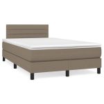 Pat box spring cu saltea, taupe, 120x190 cm material textil GartenMobel Dekor