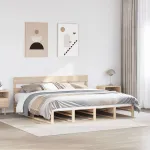 Cadru de pat fără saltea, 200x200 cm, lemn masiv pin GartenMobel Dekor