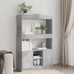 Dulap înalt, gri beton, 92x33x140 cm, lemn prelucrat GartenMobel Dekor