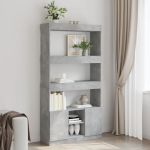 Dulap înalt, gri beton, 92x33x180 cm, lemn prelucrat GartenMobel Dekor