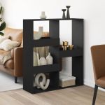 Separator de cameră, negru, 100x33x115 cm, lemn prelucrat GartenMobel Dekor
