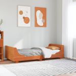 Cadru pat fără saltea, maro ceruit, 75x190 cm, lemn masiv pin GartenMobel Dekor