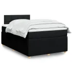 Pat box spring cu saltea, negru, 120x190 cm, catifea GartenMobel Dekor