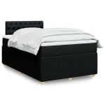 Pat box spring cu saltea, negru, 120x190 cm, catifea GartenMobel Dekor