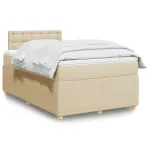 Pat continental cu saltea, crem, 120x190 cm, textil GartenMobel Dekor