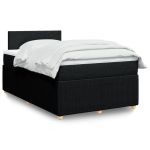 Pat box spring cu saltea, negru, 120x190 cm, catifea GartenMobel Dekor
