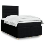 Pat box spring cu saltea, negru, 120x190 cm, catifea GartenMobel Dekor