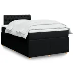 Pat box spring cu saltea, negru, 120x190 cm, catifea GartenMobel Dekor
