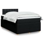 Pat box spring cu saltea, negru, 120x190 cm, catifea GartenMobel Dekor