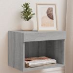 Noptiere cu lumini LED montate pe perete, 2 buc., gri sonoma GartenMobel Dekor