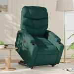 Fotoliu rabatabil ridicare pe verticală, verde închis, textil GartenMobel Dekor