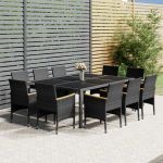 Set mobilier de grădină, 11 piese, gri, poliratan GartenMobel Dekor