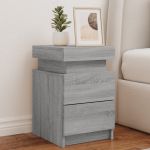 Noptieră cu lumini LED, gri sonoma, 35x39x55 cm GartenMobel Dekor