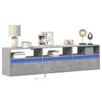 Comodă TV de perete cu lumini LED, gri beton, 180x31x45 cm GartenMobel Dekor