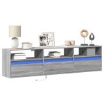 Comodă TV de perete cu lumini LED, gri sonoma, 180x31x45 cm GartenMobel Dekor