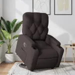 Fotoliu electric rabatabil cu ridicare, maro închis, textil GartenMobel Dekor