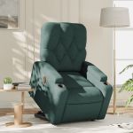Fotoliu electric rabatabil cu ridicare, verde închis, textil GartenMobel Dekor