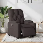 Fotoliu rabatabil electric, maro închis, material textil GartenMobel Dekor