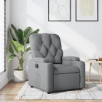 Fotoliu rabatabil, gri deschis, material textil GartenMobel Dekor