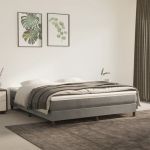 Saltea de pat cu arcuri, gri deschis, 160x220x20 cm, catifea GartenMobel Dekor