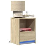 Noptieră cu lumini LED, stejar sonoma, lemn prelucrat GartenMobel Dekor