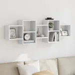 Raft de perete, alb, 129x18x42 cm, lemn prelucrat GartenMobel Dekor