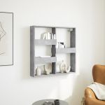 Dulap de perete, gri beton, 80x15x80 cm, lemn prelucrat GartenMobel Dekor