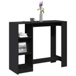 Masă de bar cu raft, negru, 124x46x103,5 cm, lemn prelucrat GartenMobel Dekor
