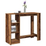 Masă de bar cu raft lemn vechi 124x46x103,5 cm lemn prelucrat GartenMobel Dekor