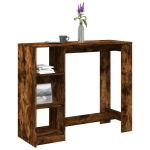 Masă de bar cu raft stejar fumuriu 124x46x103,5cm lemn compozit GartenMobel Dekor